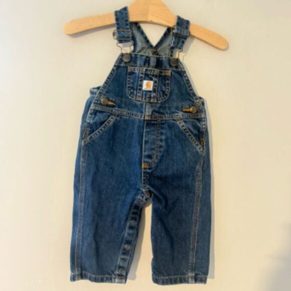 $27 ADD ON Carhartt denim overalls 9M jeans Levis Wrangler Zara H&M Baby Gap - Picture 1 of 3